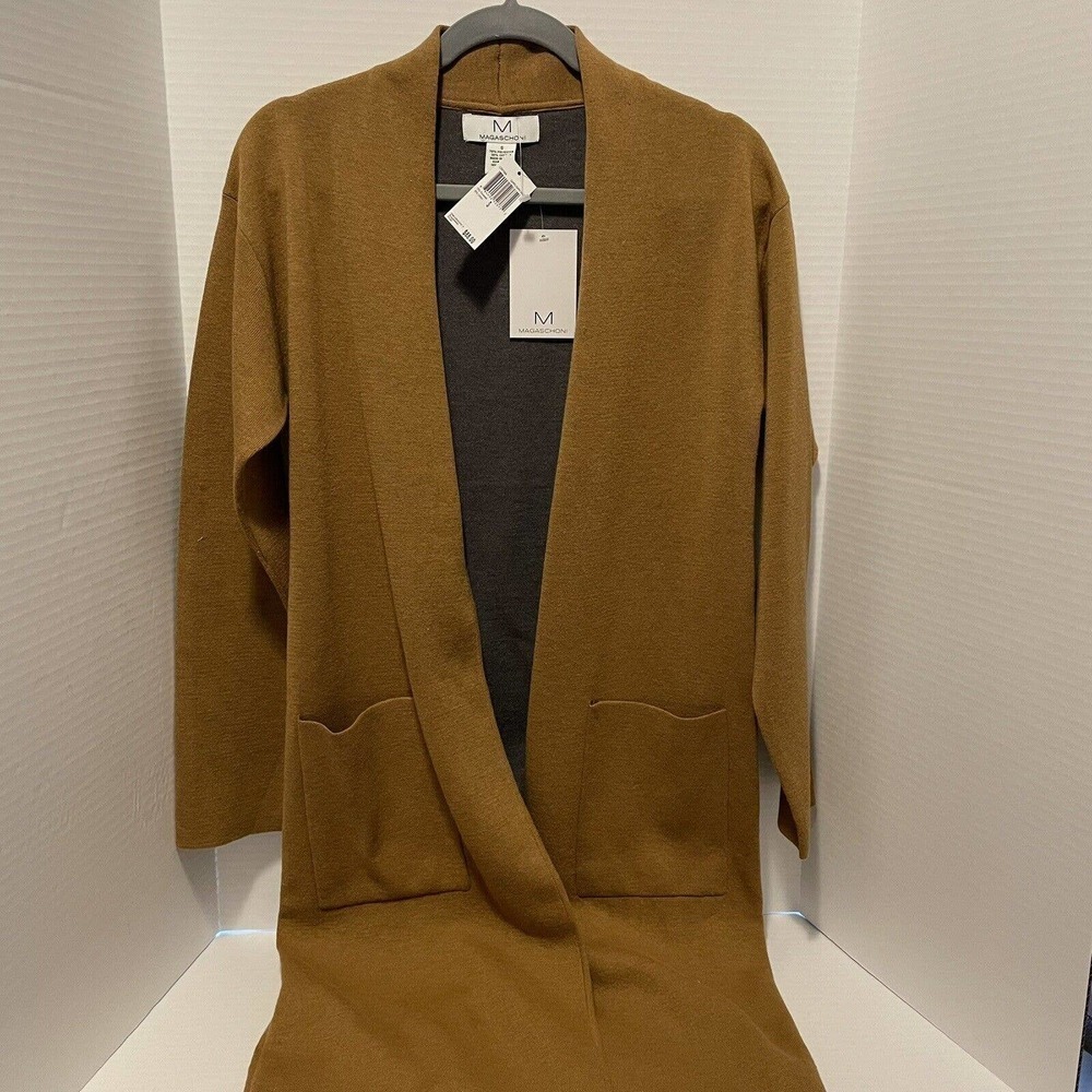 Magashoni Sweater, Cardigan, Duster Size S Burnt Umber, Gray with Pockets